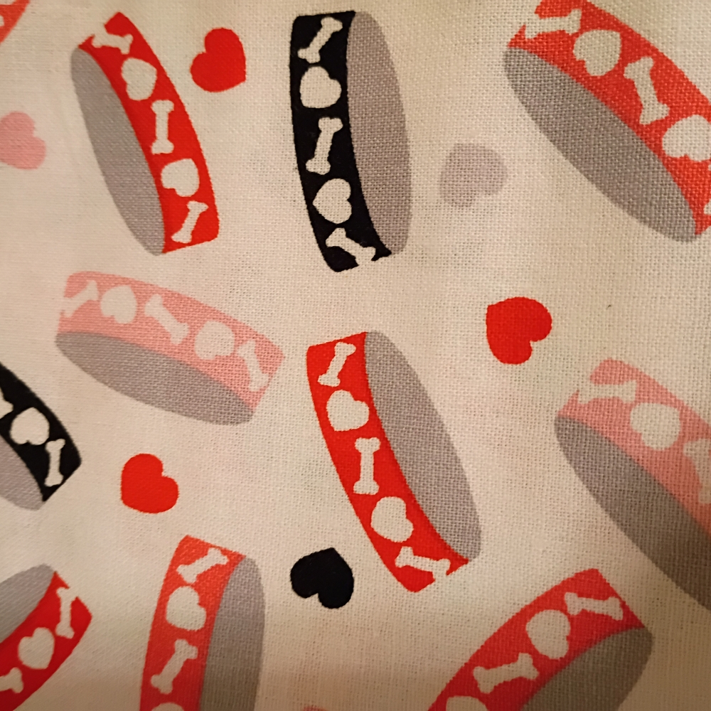 Red and Black Dog Bone Pattern Fabric Cotton Fat Quarter Set Of 3
